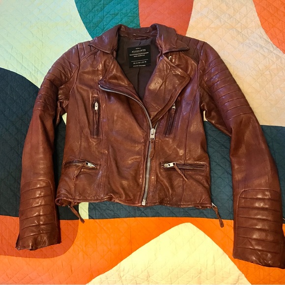 Allsaints oxblood leather jacket - Picture 4 of 9